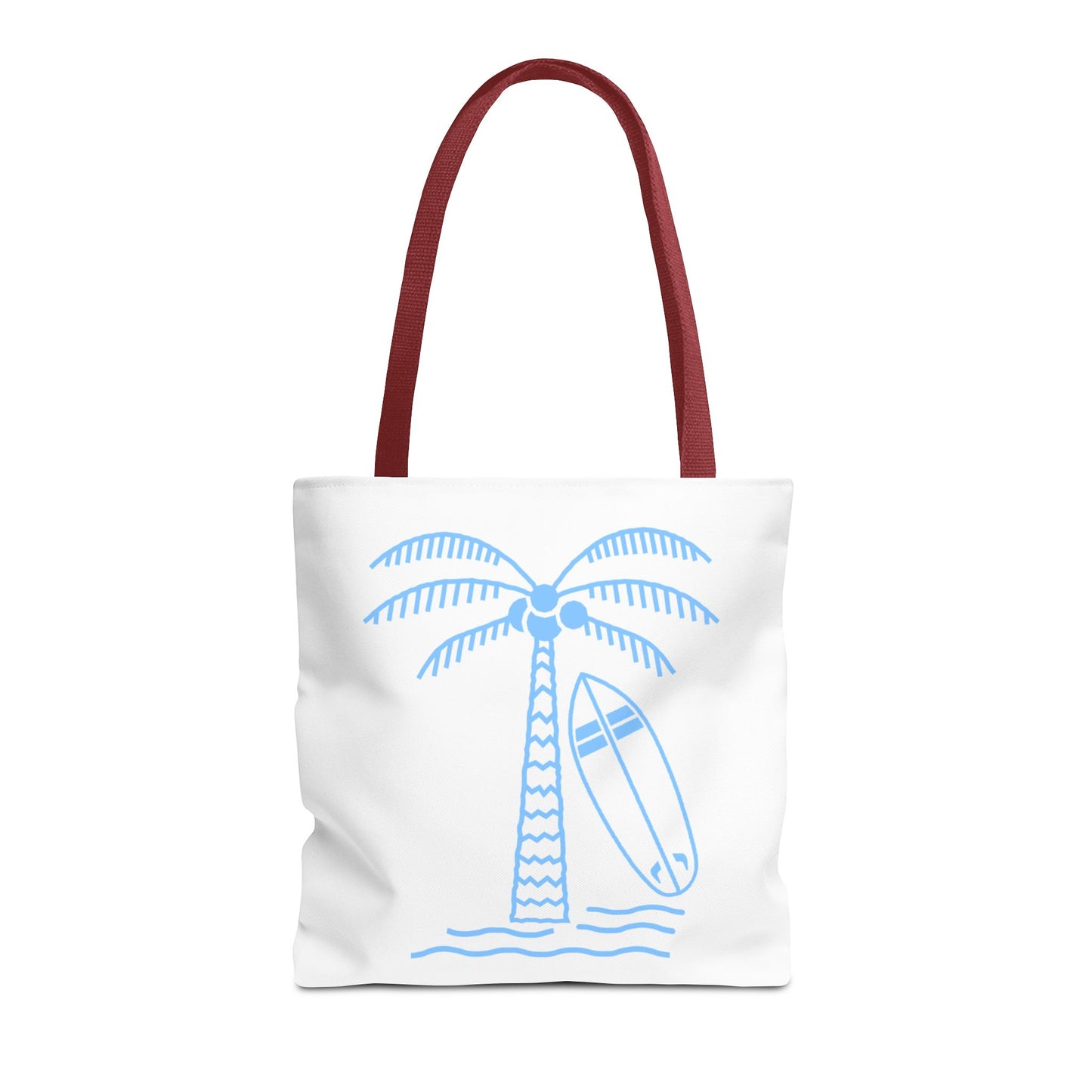 Palm Tree, Surf Board, Tote Bag