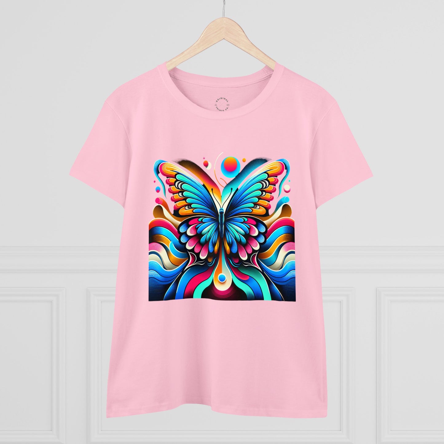 Retro Butterfly, Women's Cotton Tee