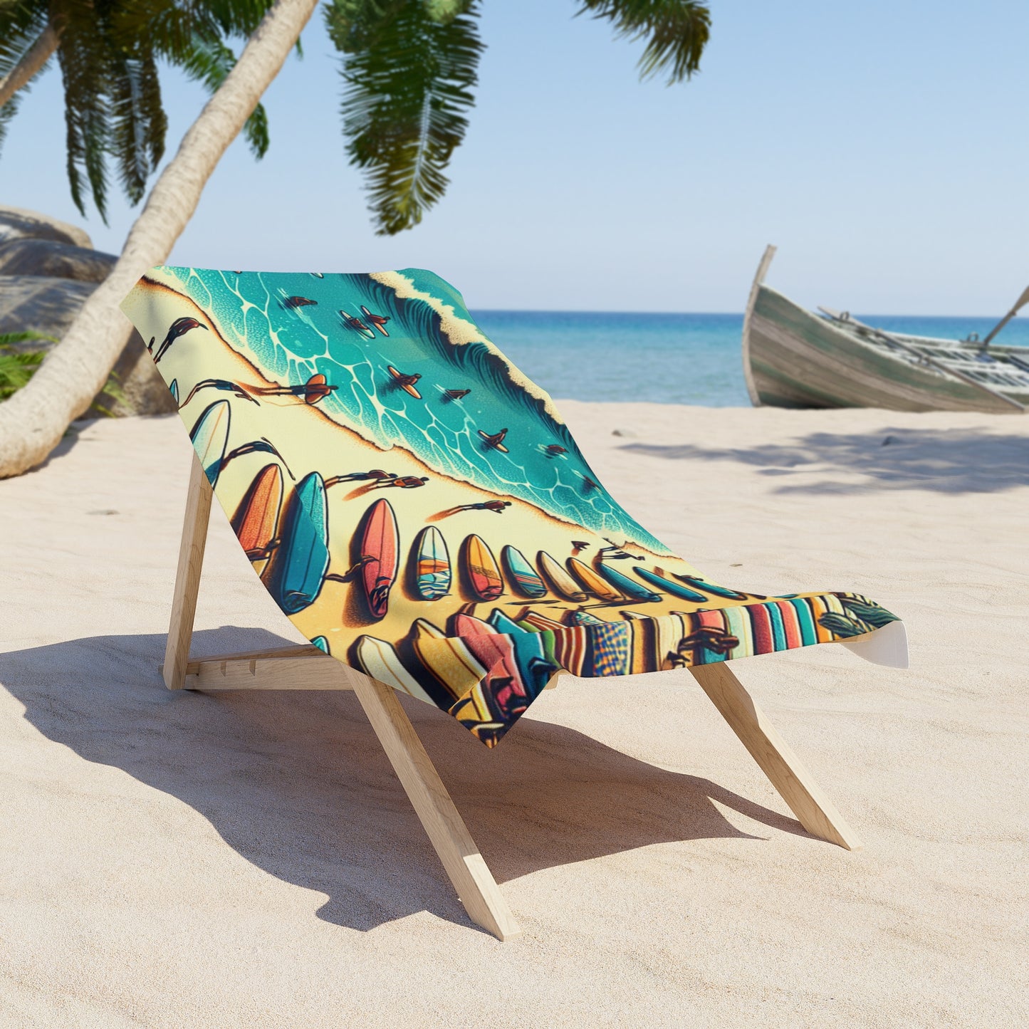 Surf Boards on the Beach, Beach Towel