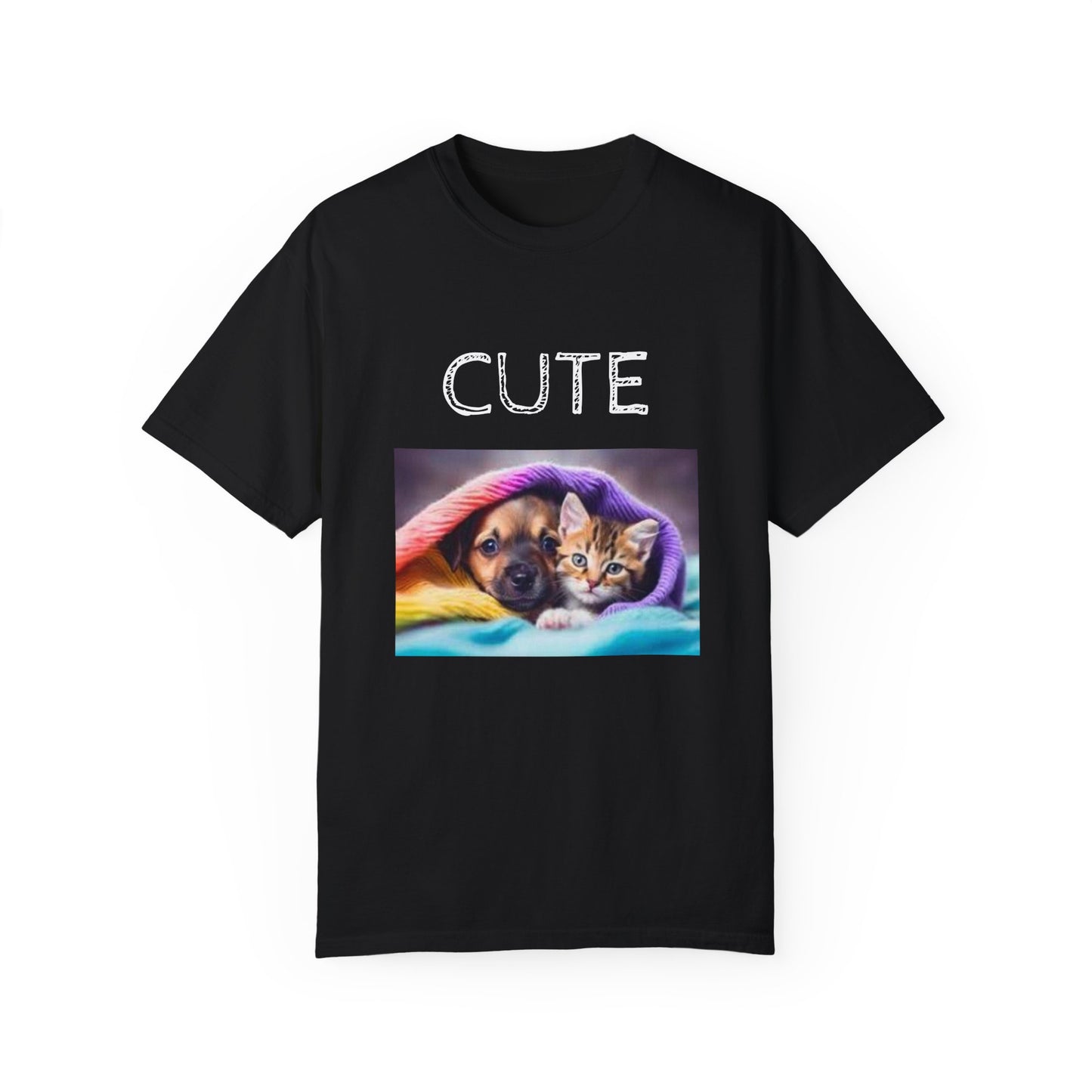 Unisex T-shirt, Cute Puppy & Kitten