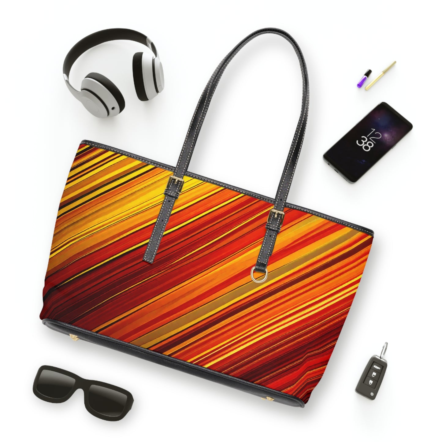 Vibrant PU Leather Shoulder Tote Bag