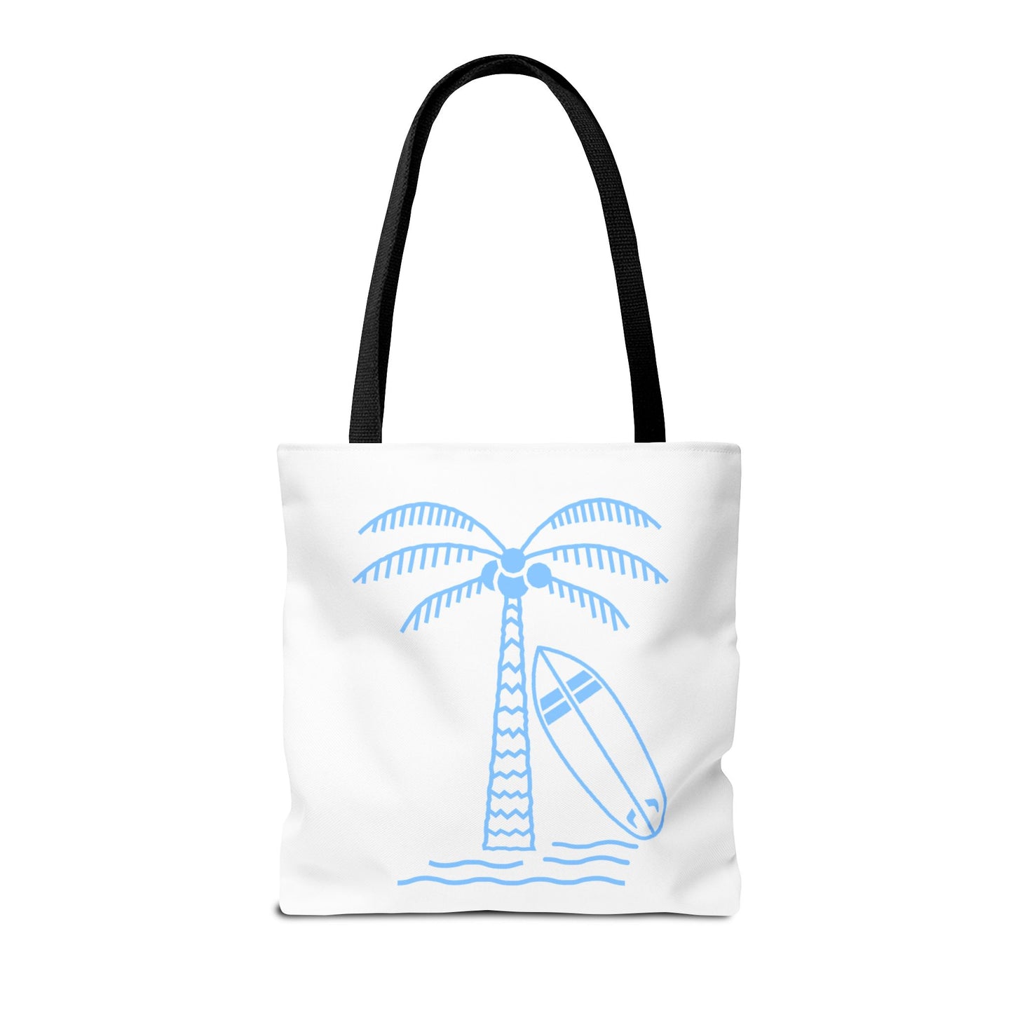 Palm Tree, Surf Board, Tote Bag