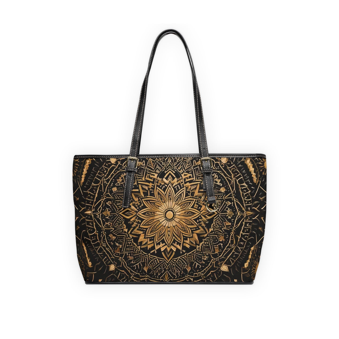 Bohemian PU Leather Shoulder Tote Bag with Mandala Design