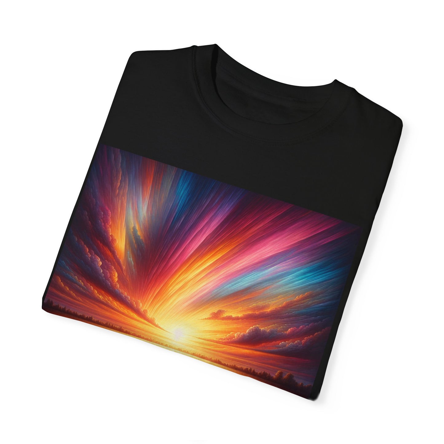 Sunset in the Field, Unisex Garment-Dyed T-shirt