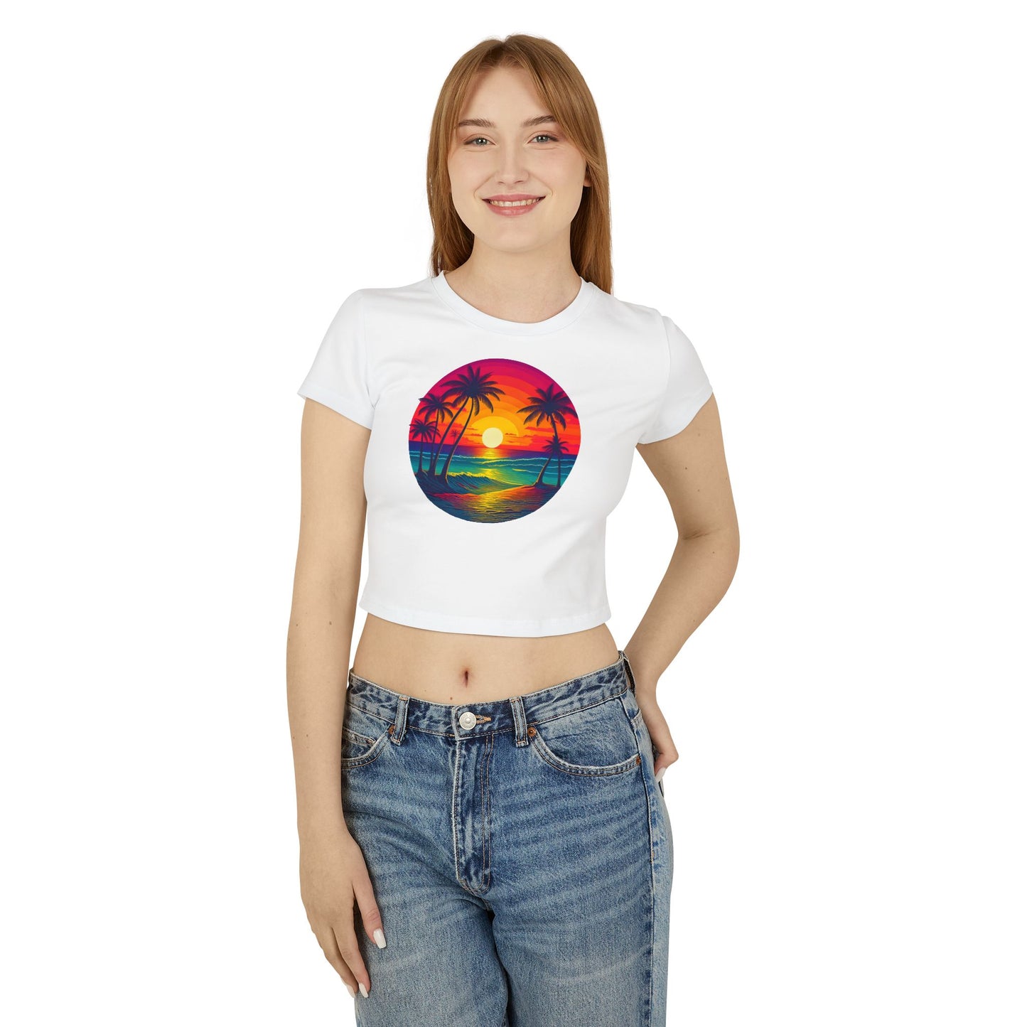 Sunset, Women's Baby Tee - Original Prints Co
