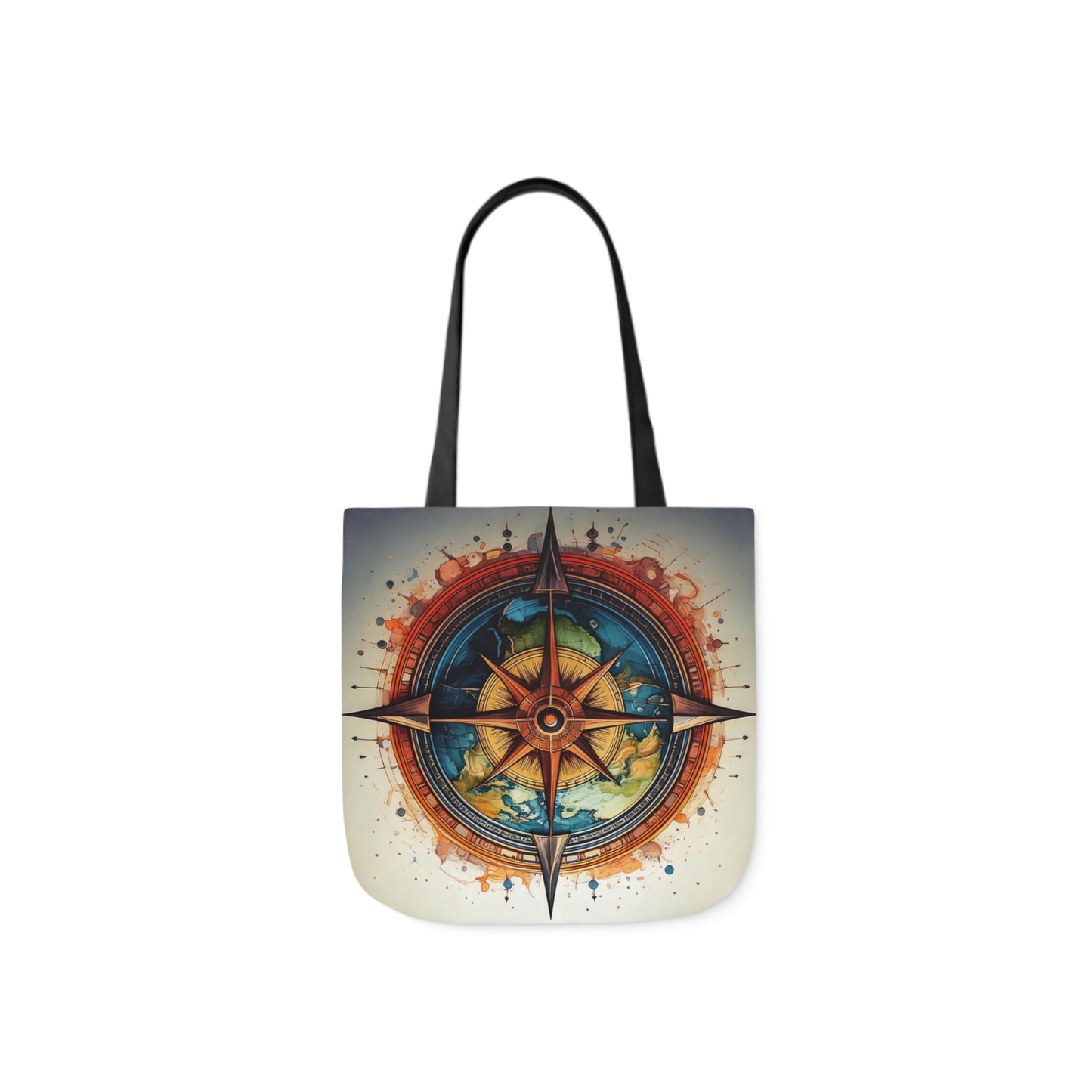 World Compass, Canvas Tote Bag.