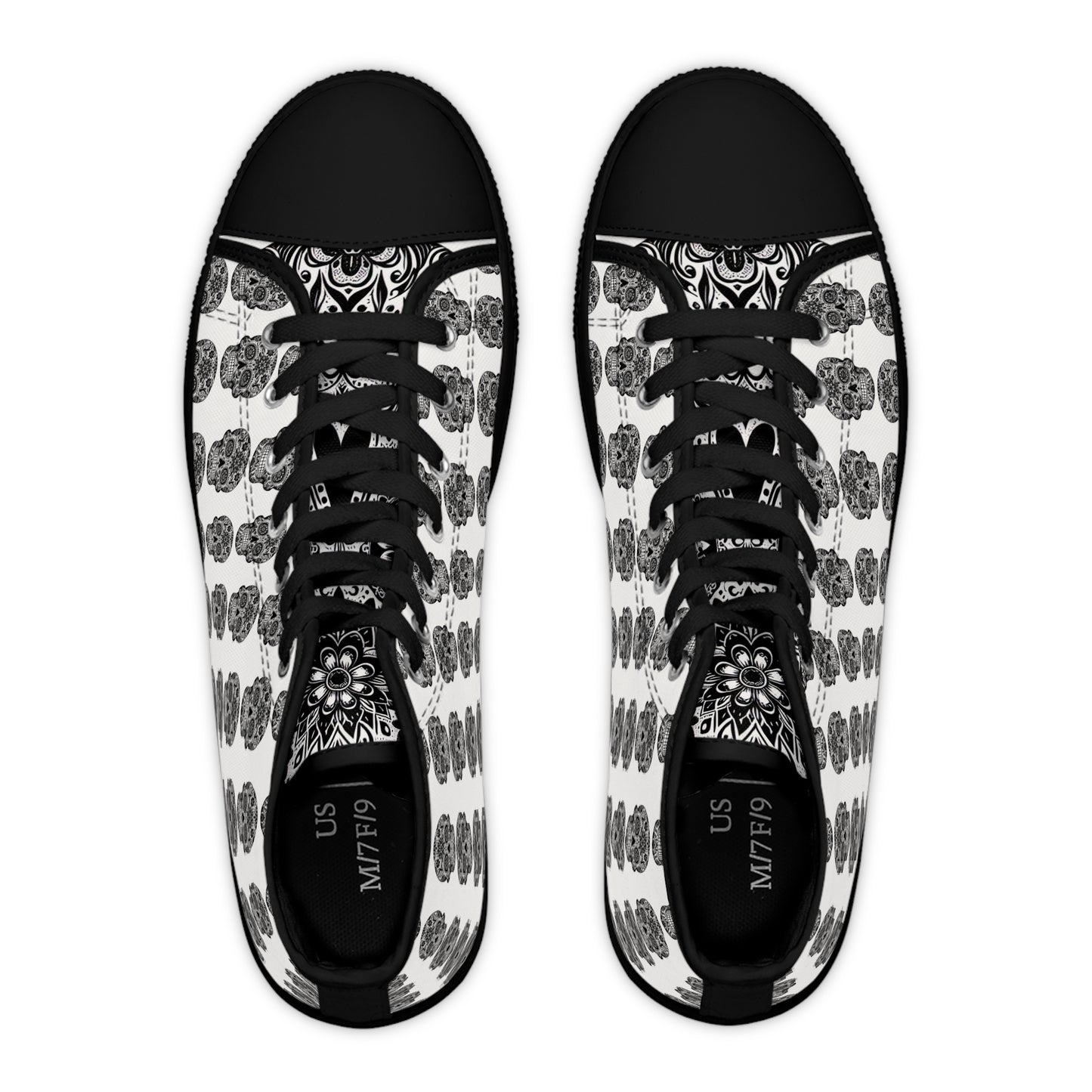 Womens High Top Skull Pattern Sneakers