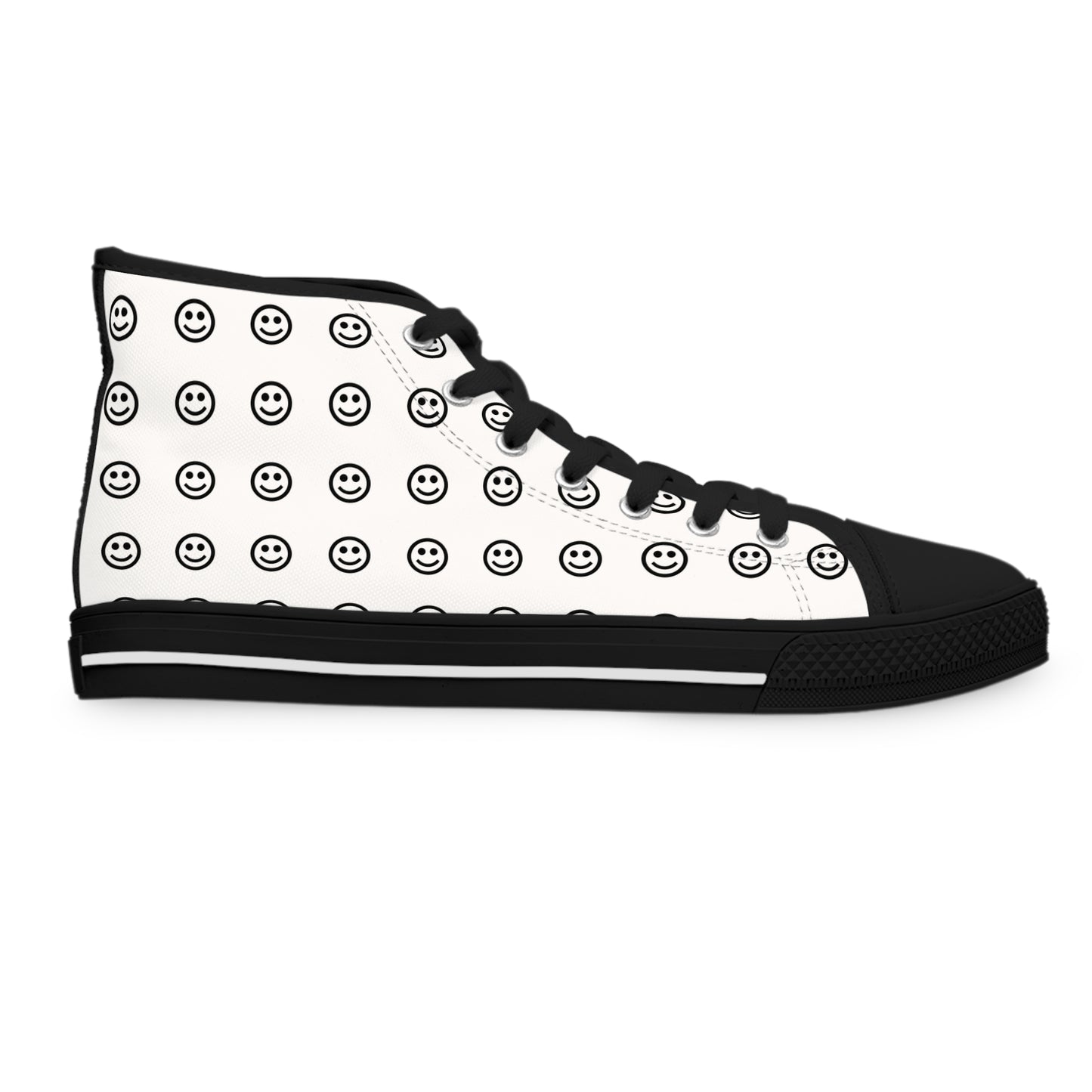 Smiley Print High Top Sneakers for Trendy Women