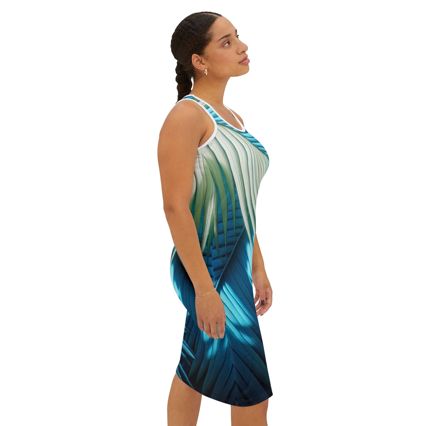 Women's Racerback Dress, Palm Leaves