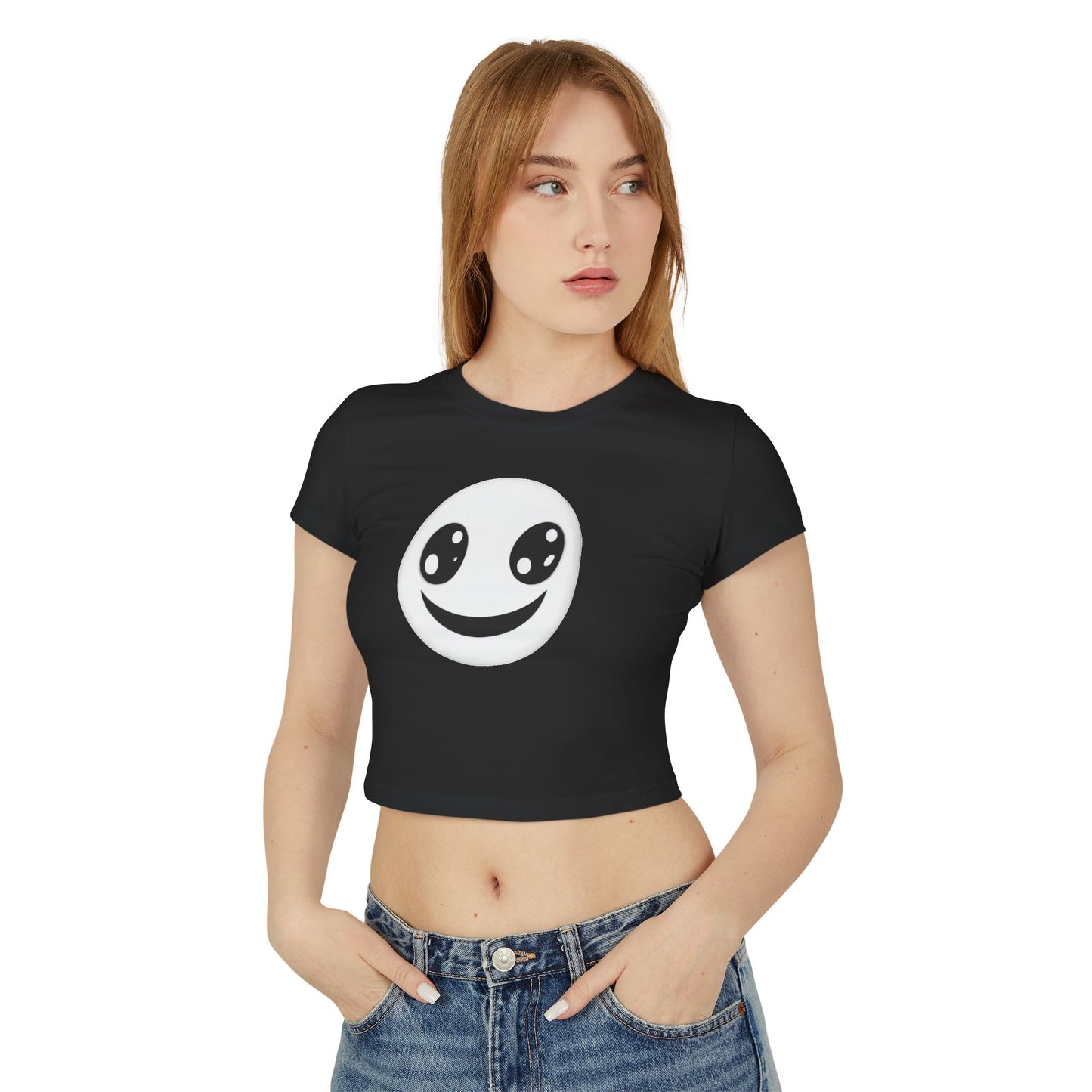 Smiley Face, Women's Baby Tee