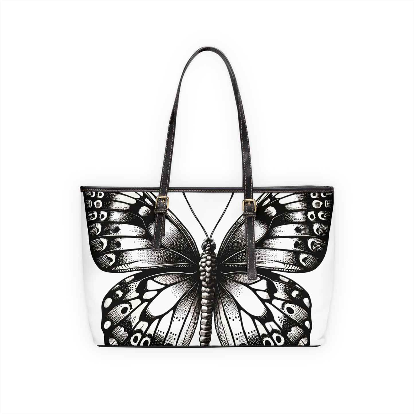 Elegant Butterfly Design PU Leather Shoulder Tote Bag