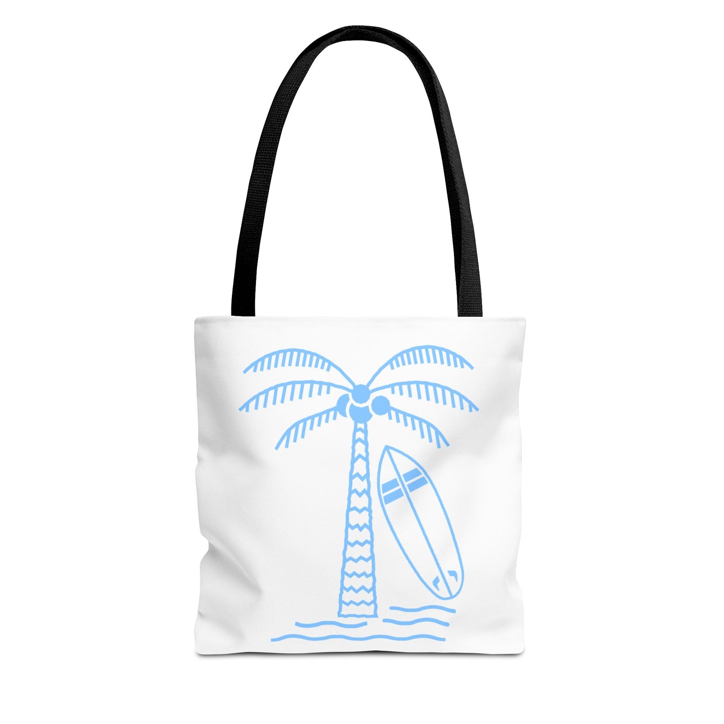 Palm Tree, Surf Board, Tote Bag