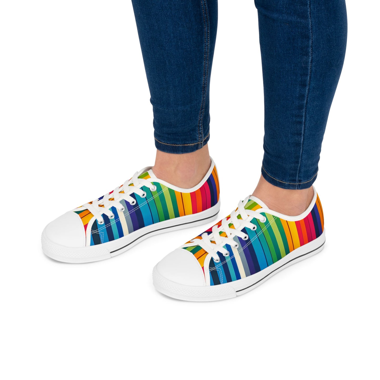 Vibrant Rainbow Women's Low Top Sneakers