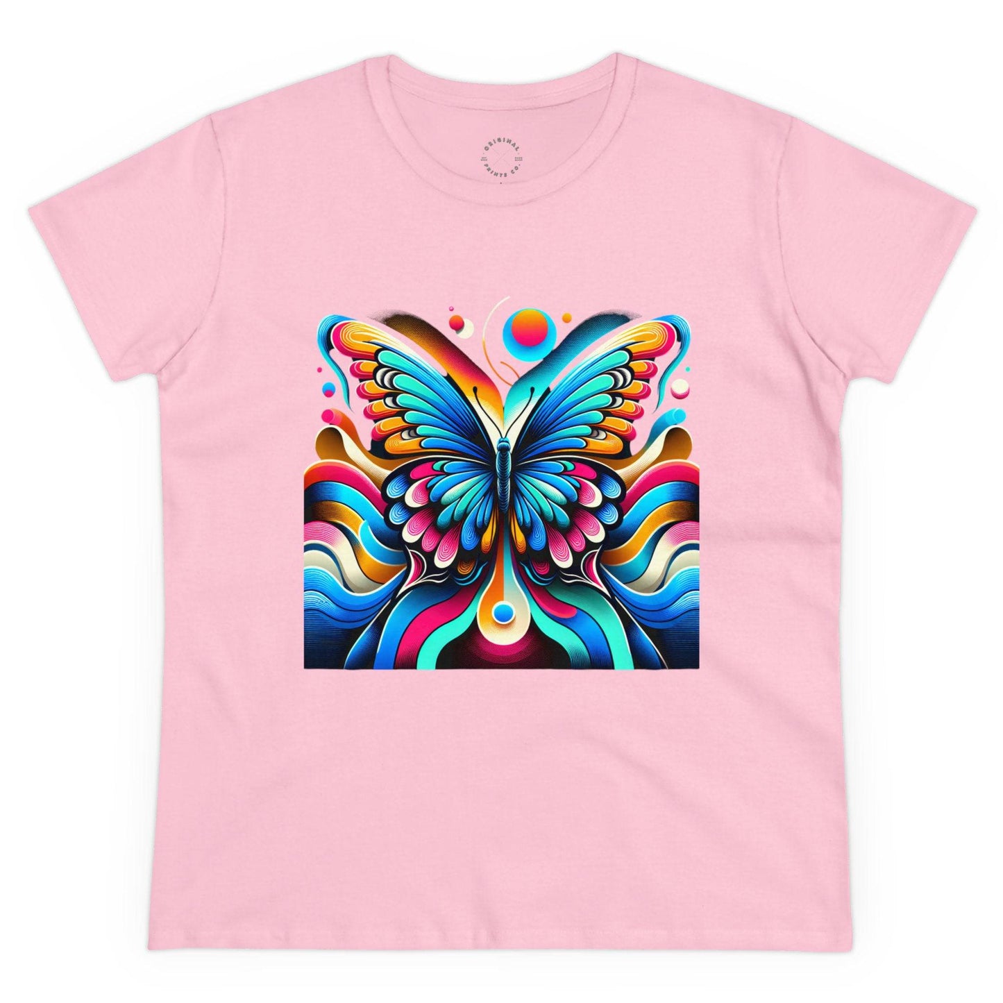 Retro Butterfly, Women's Cotton Tee