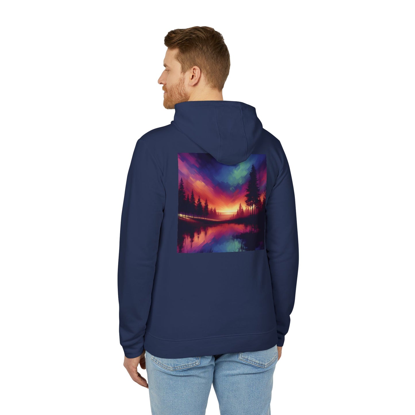 Adidas Unisex Fleece Hoodie,Abstract Sunrise,