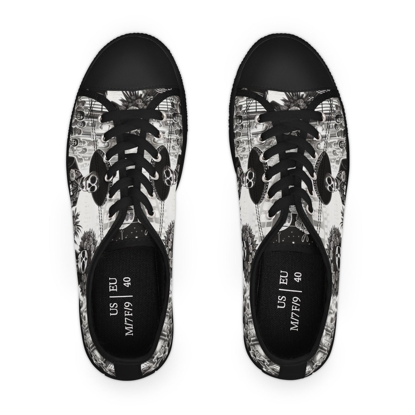 Day of the Dead Inspired Women's Low Top Sneakers