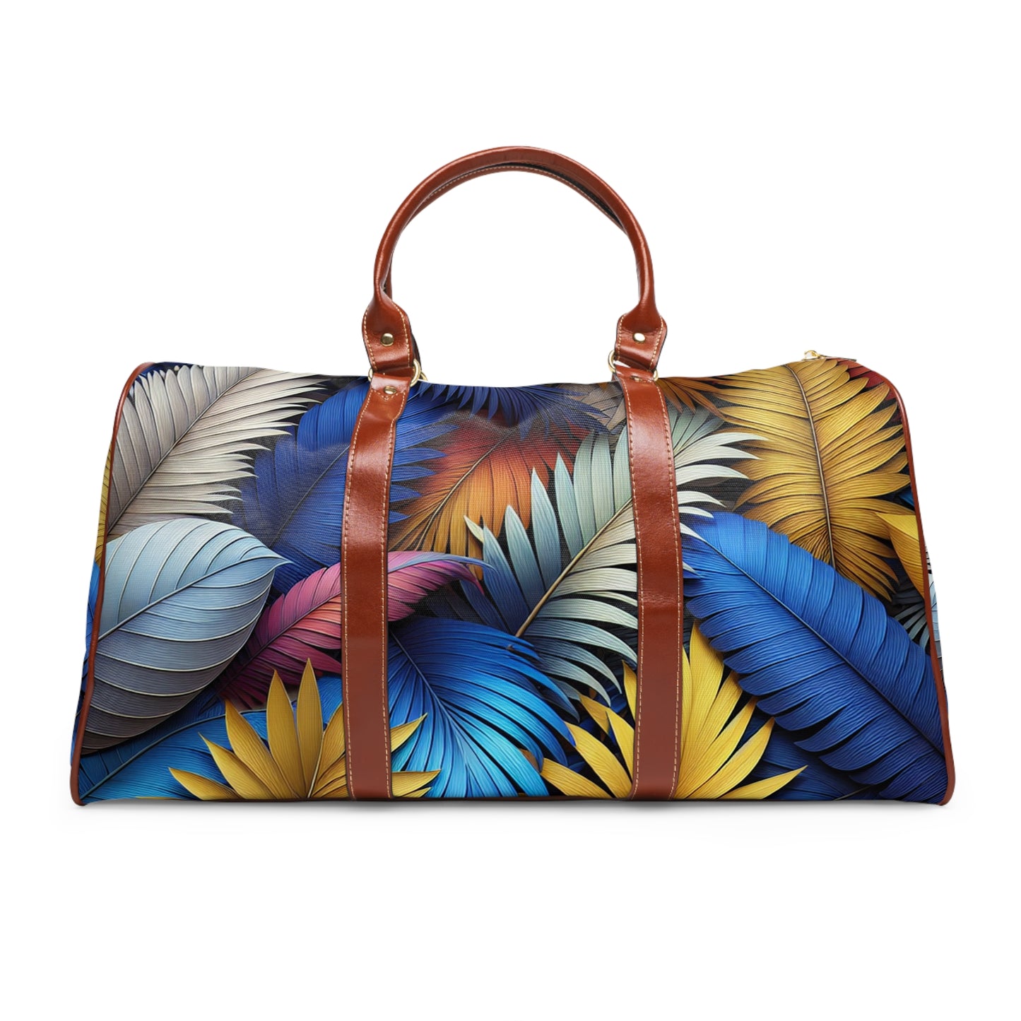 Tropical Waterproof Travel Bag - Stylish Adventure Companion with Leaf Design