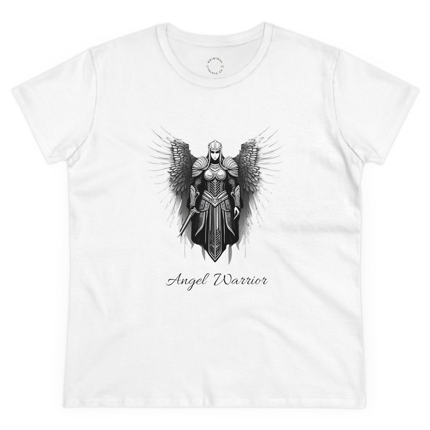 Women's Mid-weight Cotton Tee, Angel Warrior