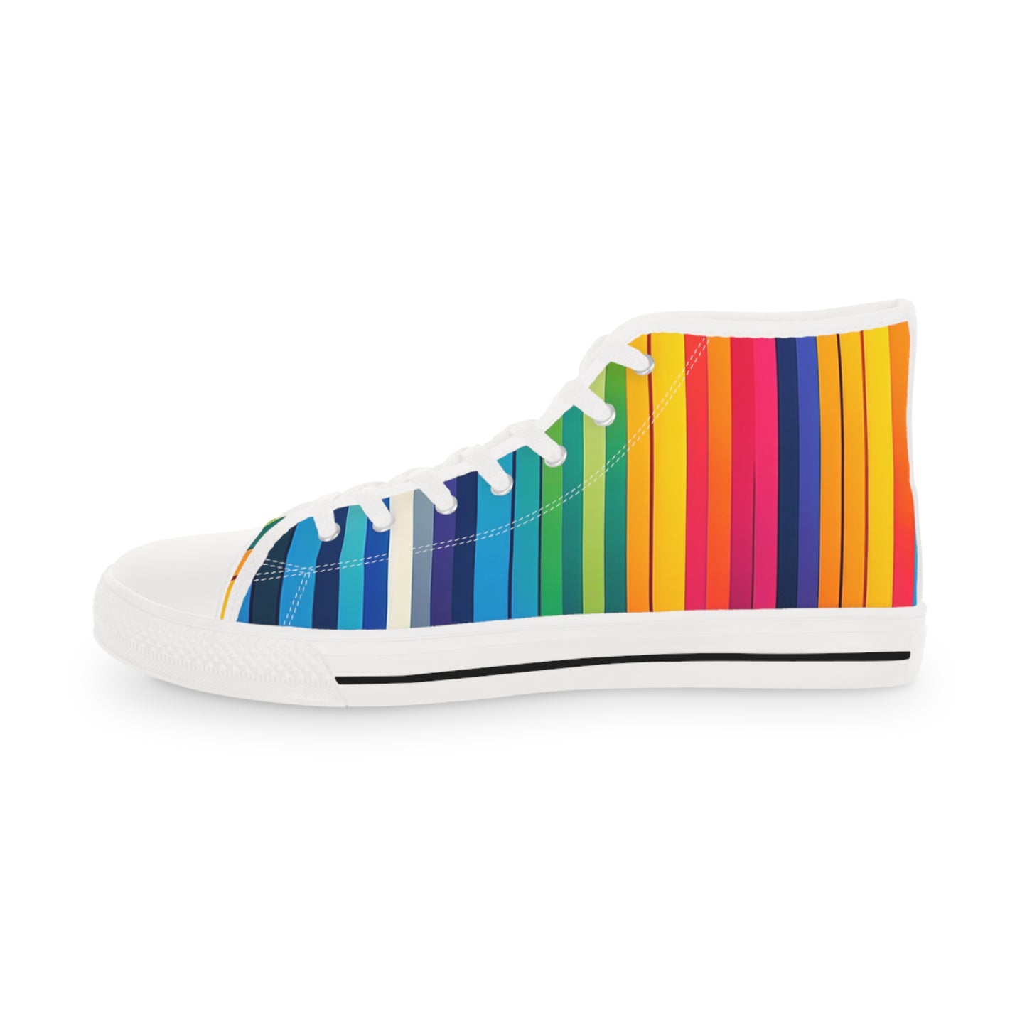 Vibrant Striped Mens High Top Sneakers