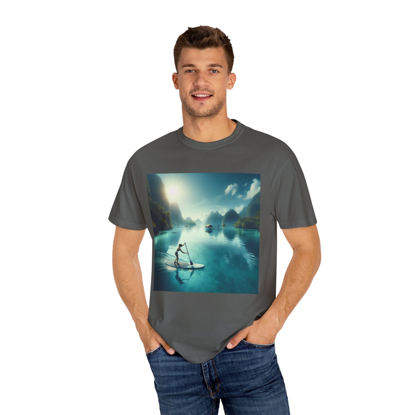 Paddle Boarding, Unisex Garment-Dyed T-shirt