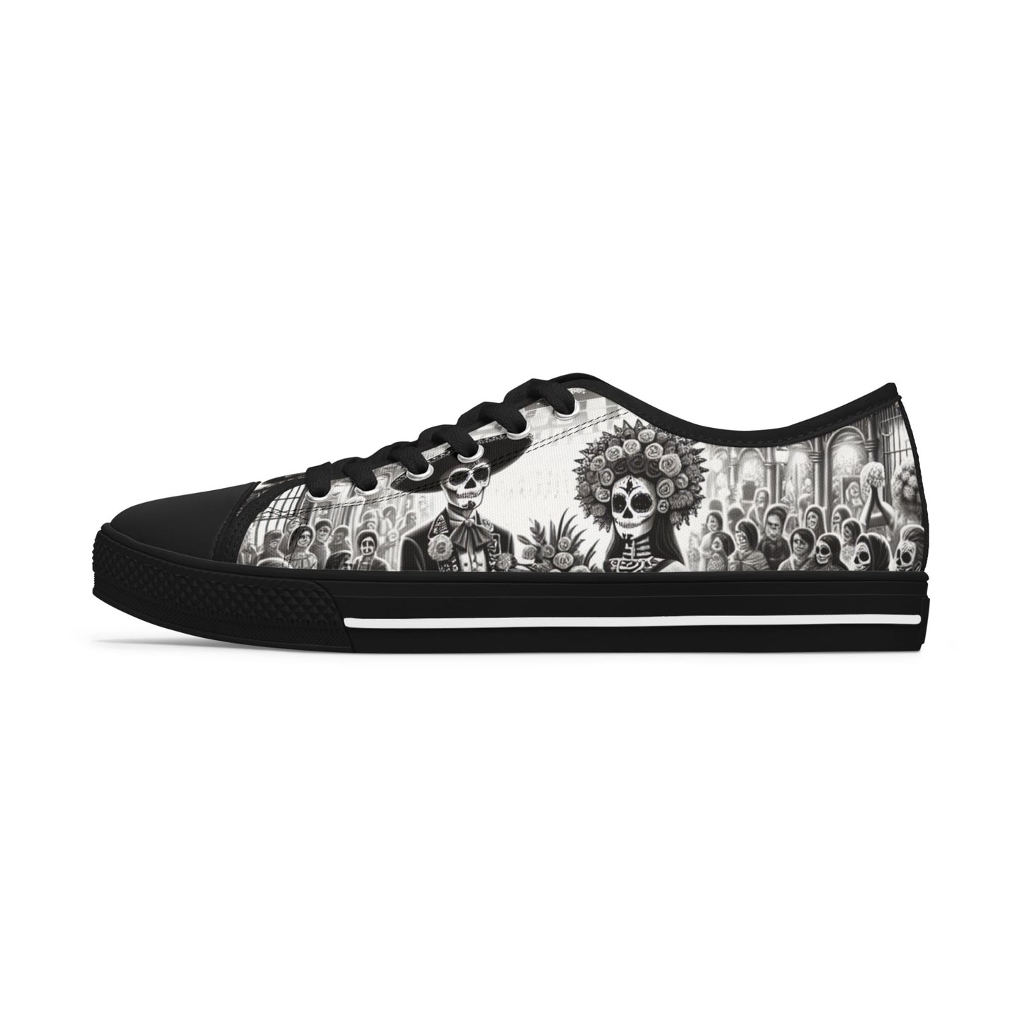 Day of the Dead Inspired Women's Low Top Sneakers