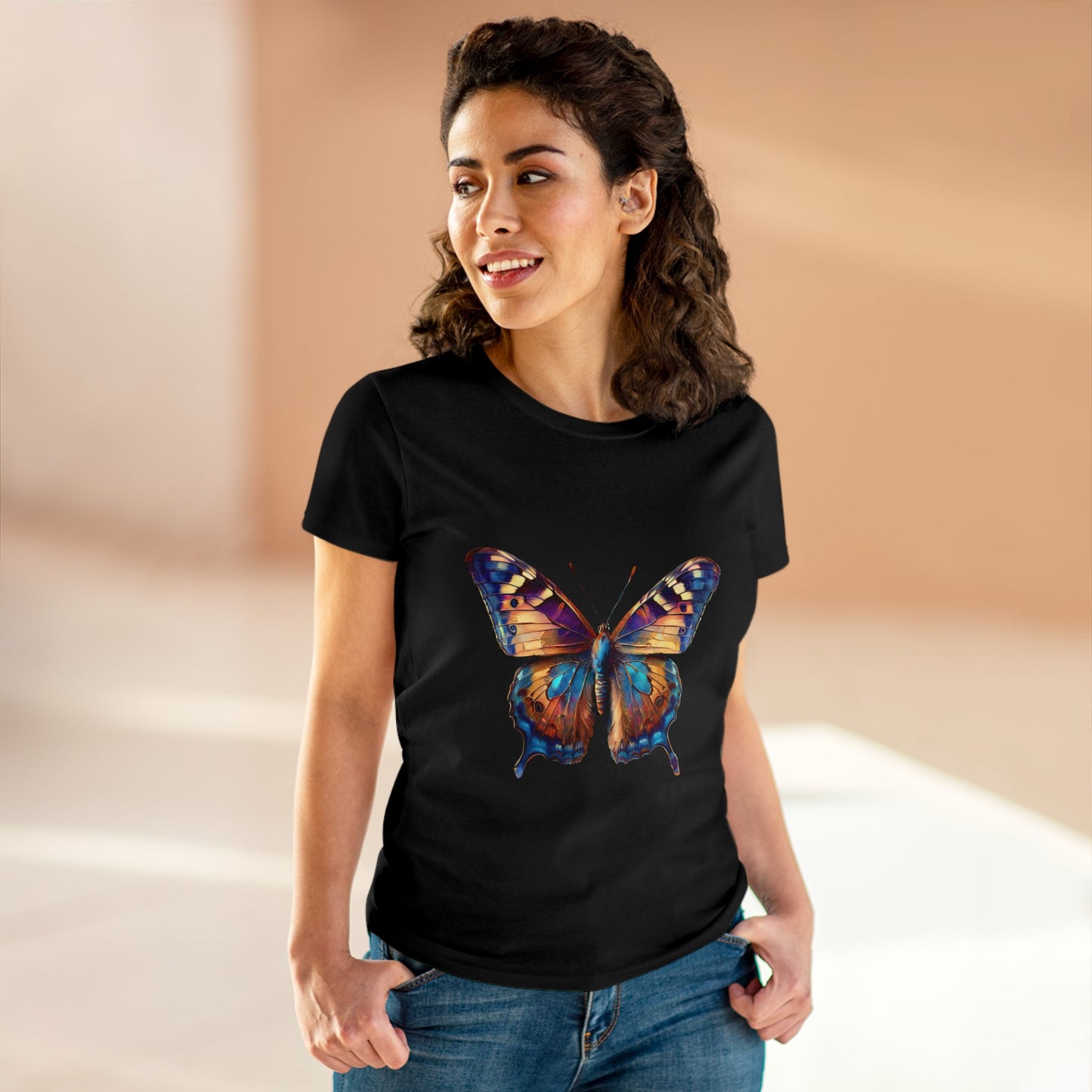 Women's Cotton Tee, Butterflies