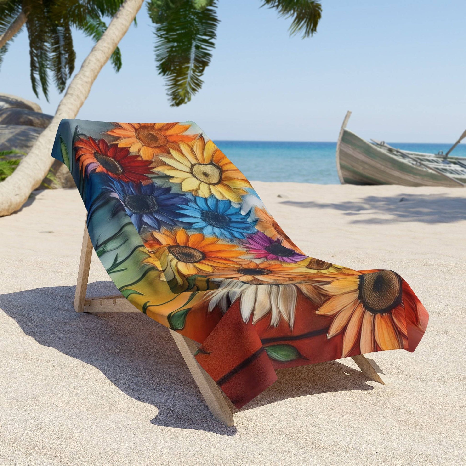  Beach Towel, Flowers 