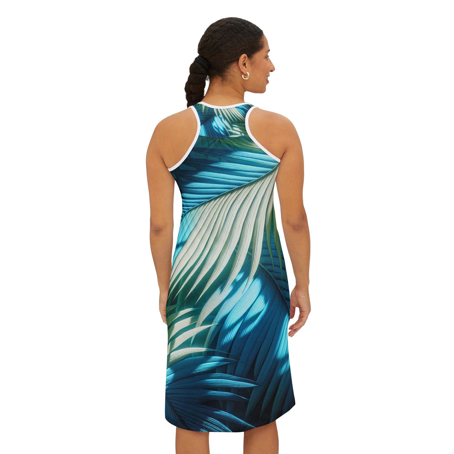 Women's Racerback Dress, Palm Leaves