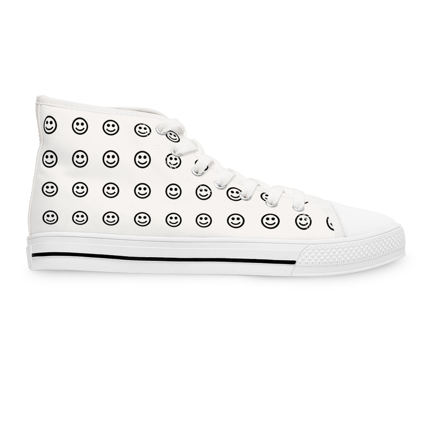 Smiley Print High Top Sneakers for Trendy Women