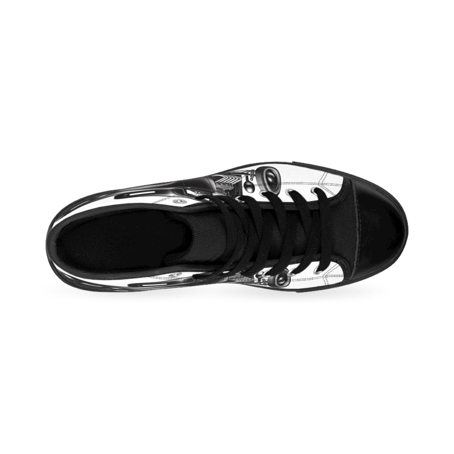 Retro Hot Rod Graphic High-Top Sneakers for Men