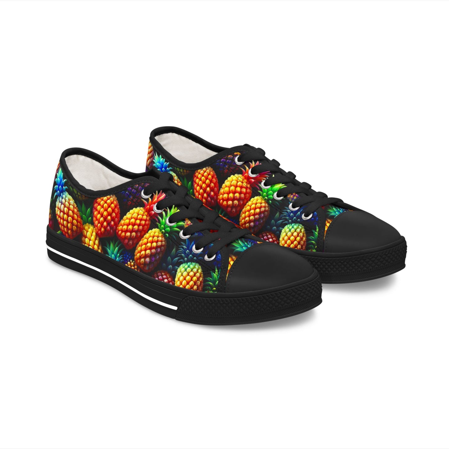 Pineapple Print Women's Low Top Sneakers