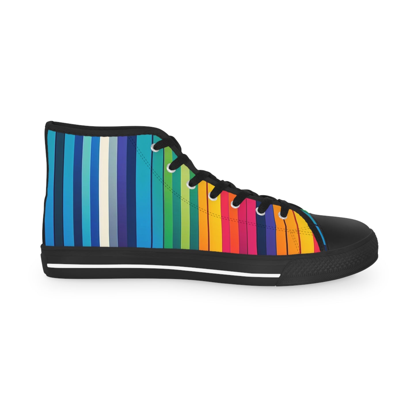 Vibrant Striped Mens High Top Sneakers