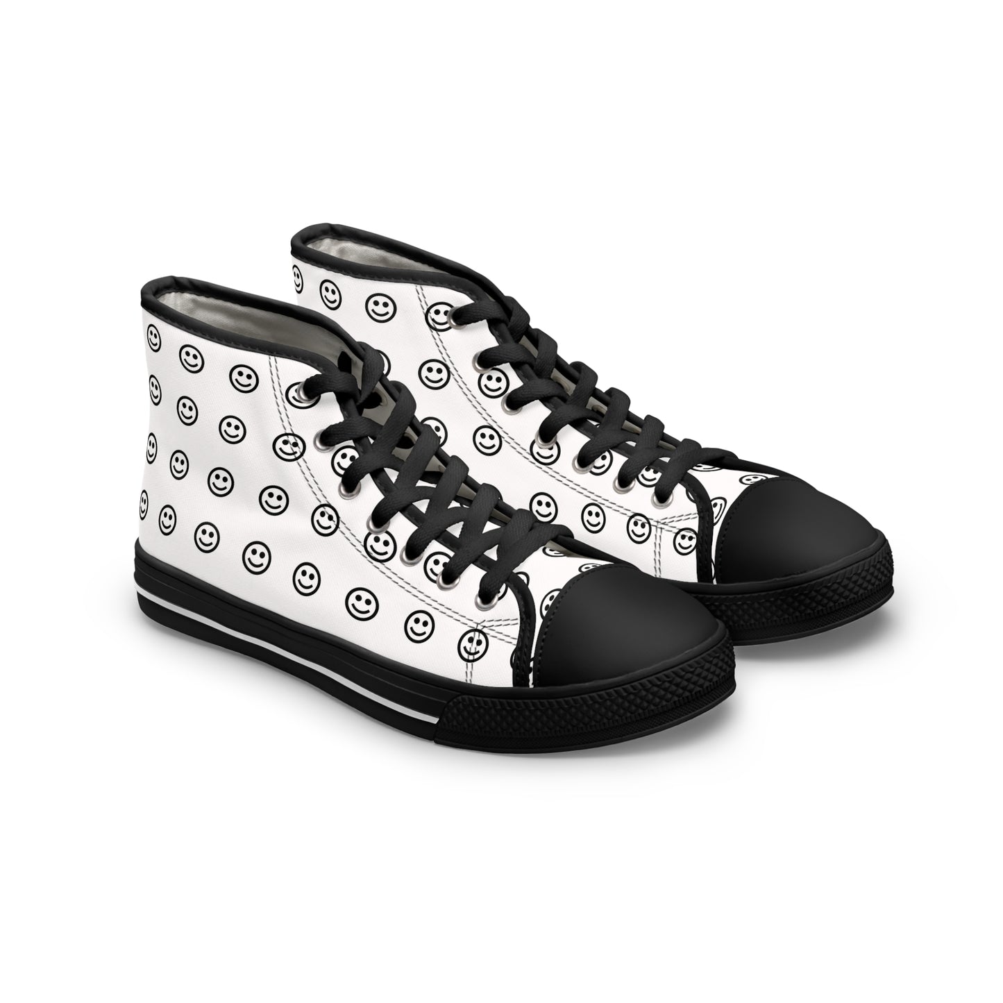 Smiley Print High Top Sneakers for Trendy Women