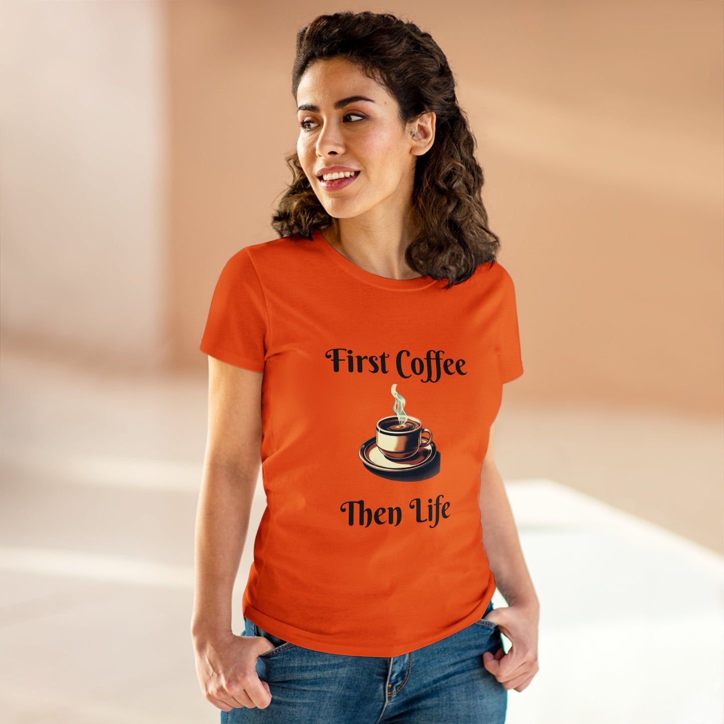 Women's Cotton Tee, Coffee