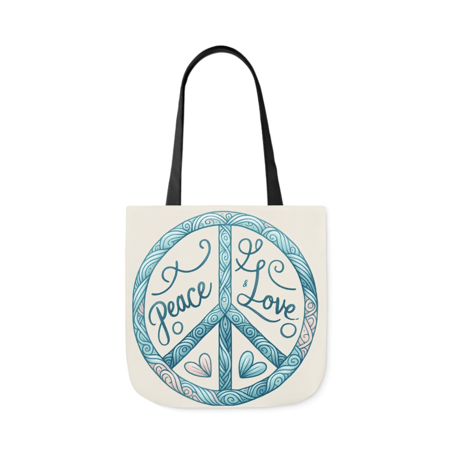 Peace & Love, Canvas Tote Bag.