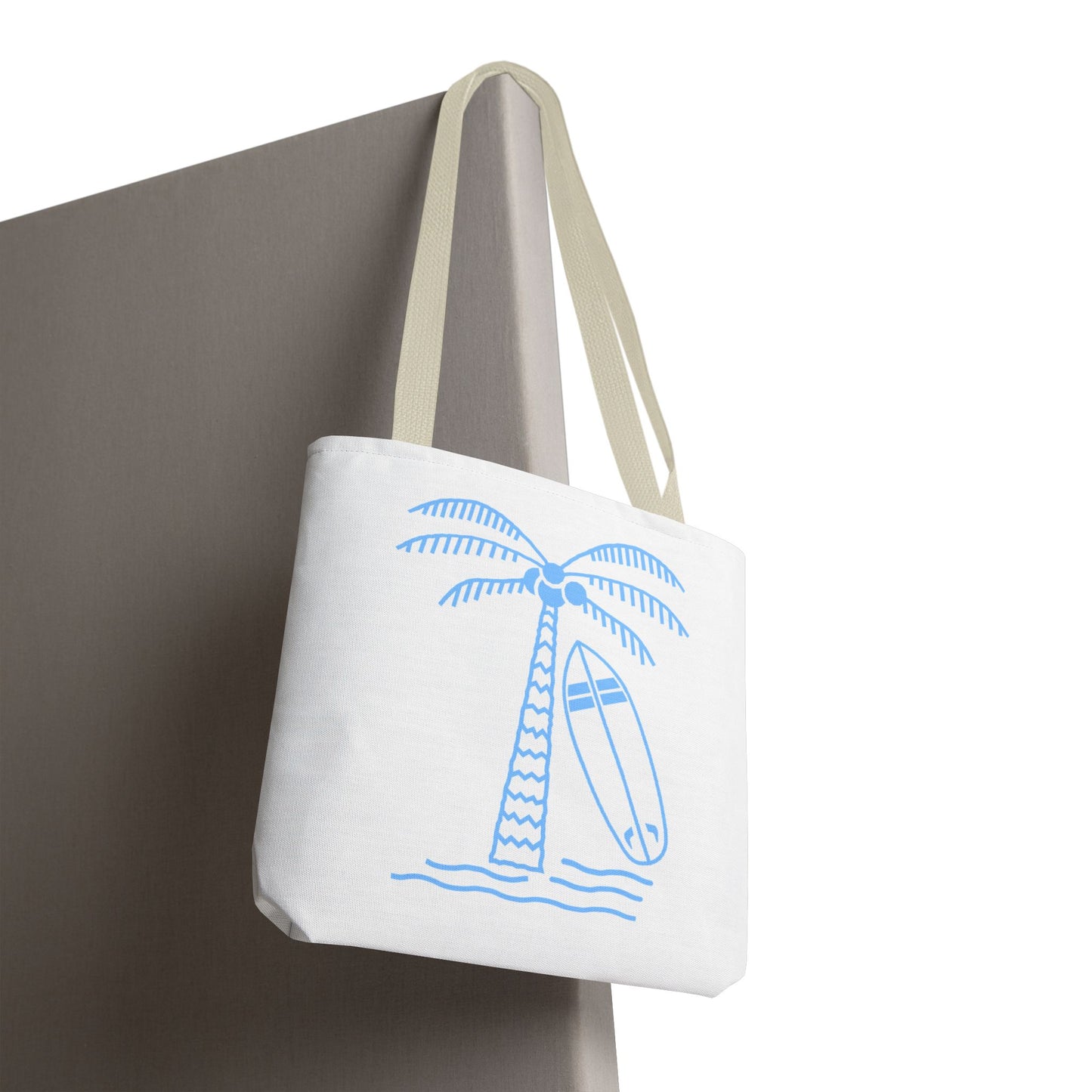 Palm Tree, Surf Board, Tote Bag