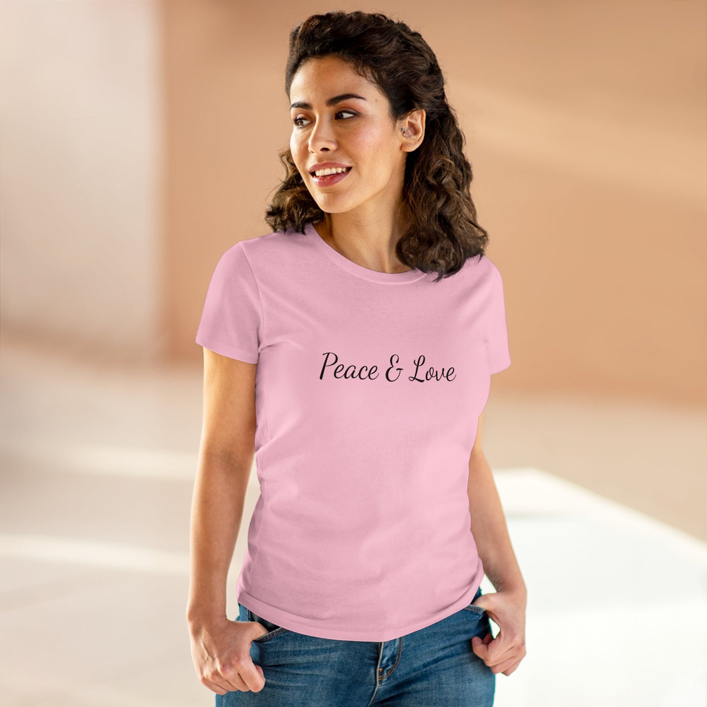 Peace & Love ,Women's Cotton Tee