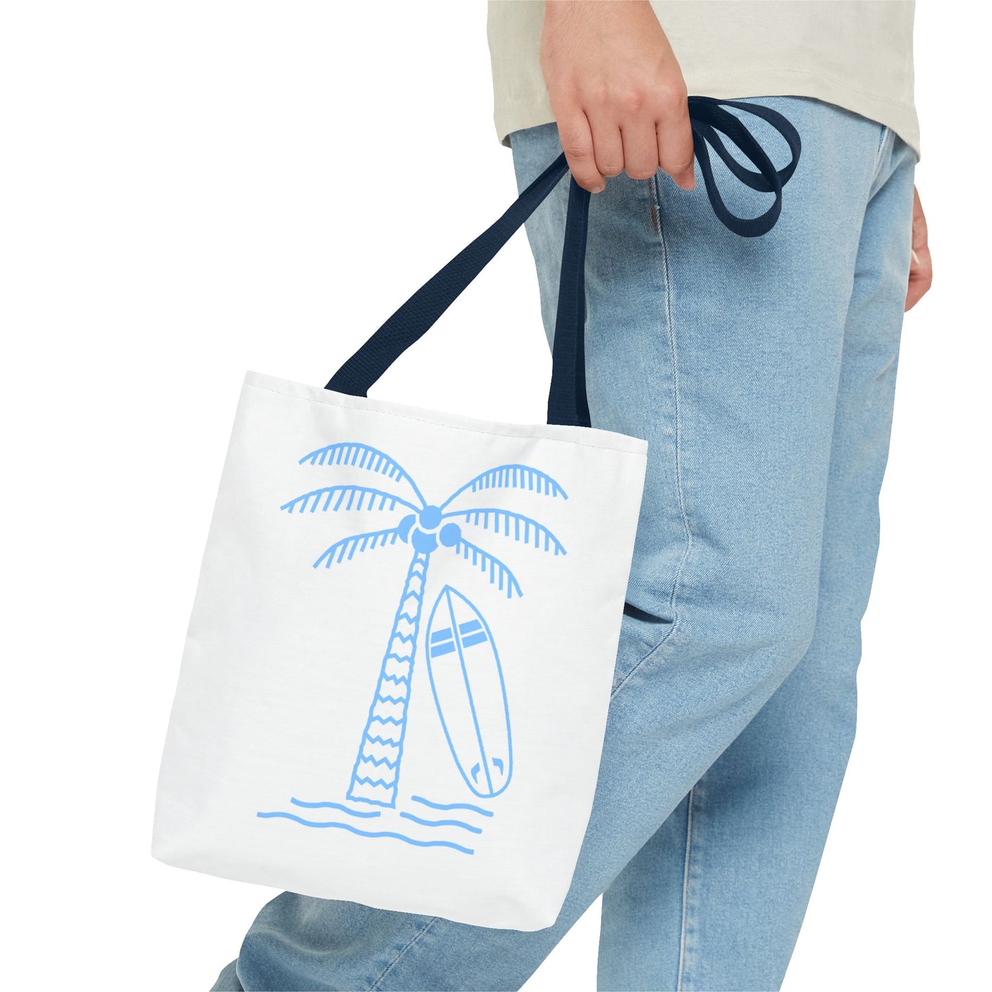 Palm Tree, Surf Board, Tote Bag