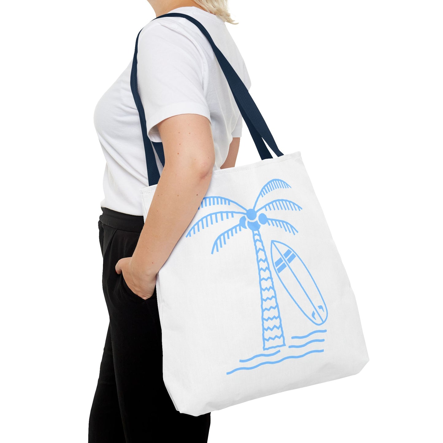 Palm Tree, Surf Board, Tote Bag