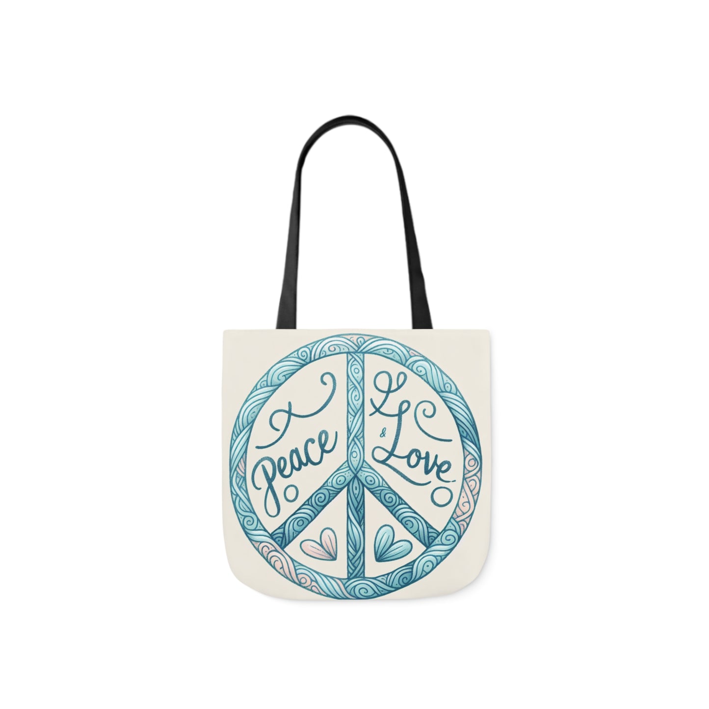 Peace & Love, Canvas Tote Bag.