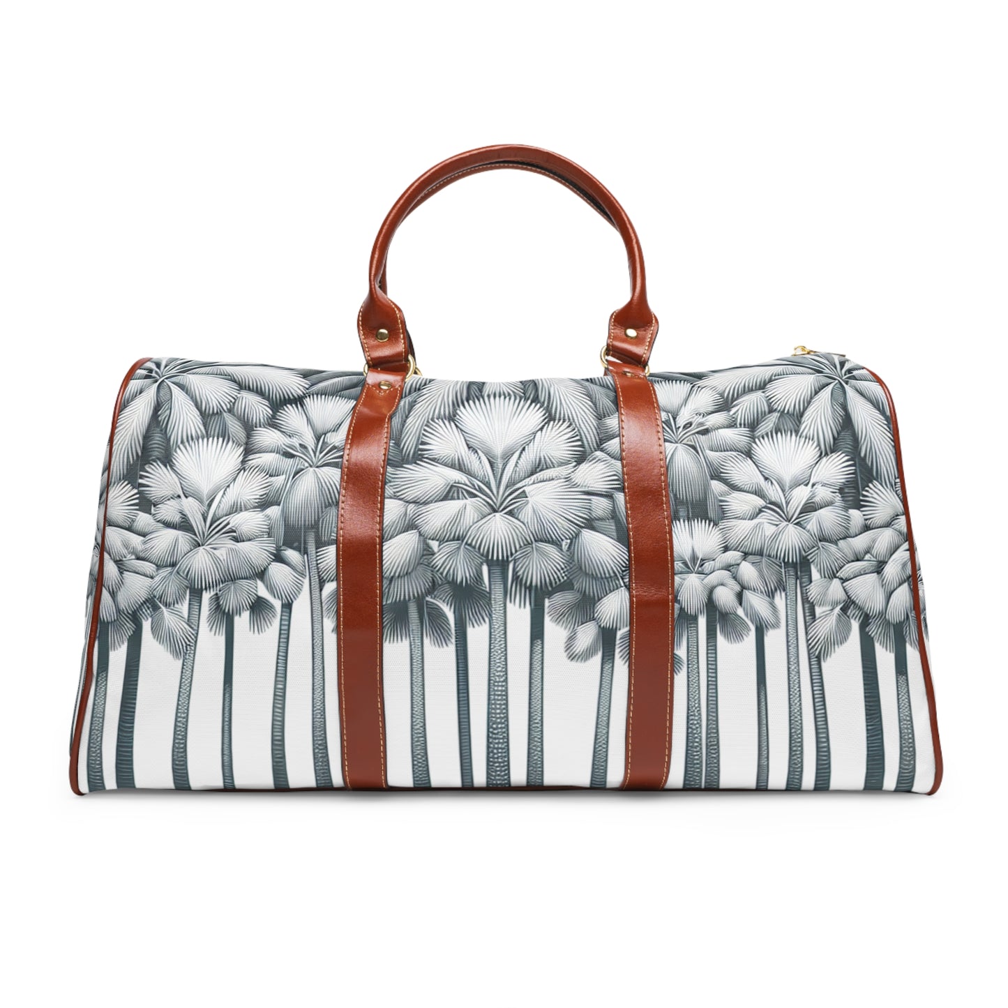 Tropical Waterproof Travel Bag - Stylish Palm Print Weekender for Adventure Lovers