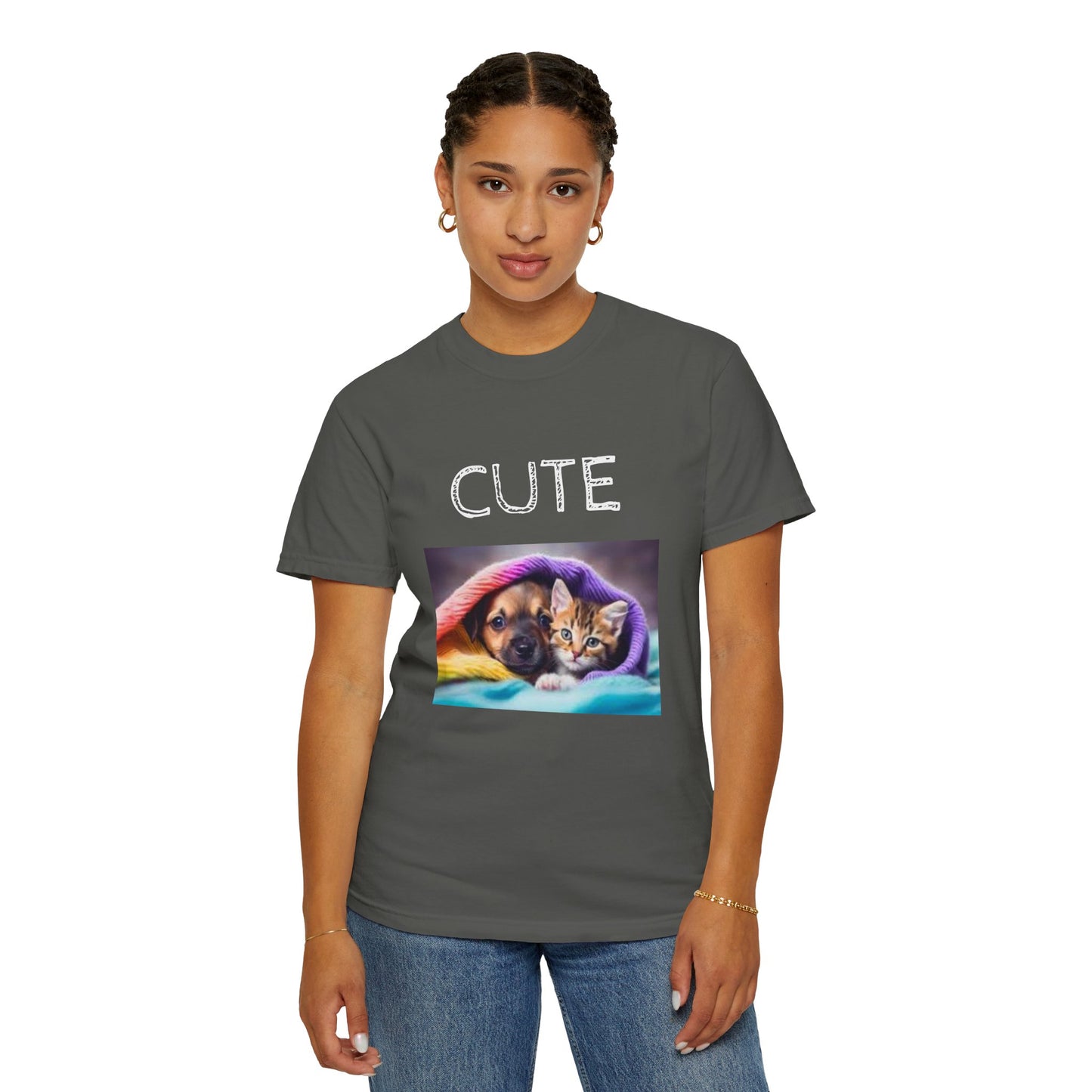 Unisex T-shirt, Cute Puppy & Kitten