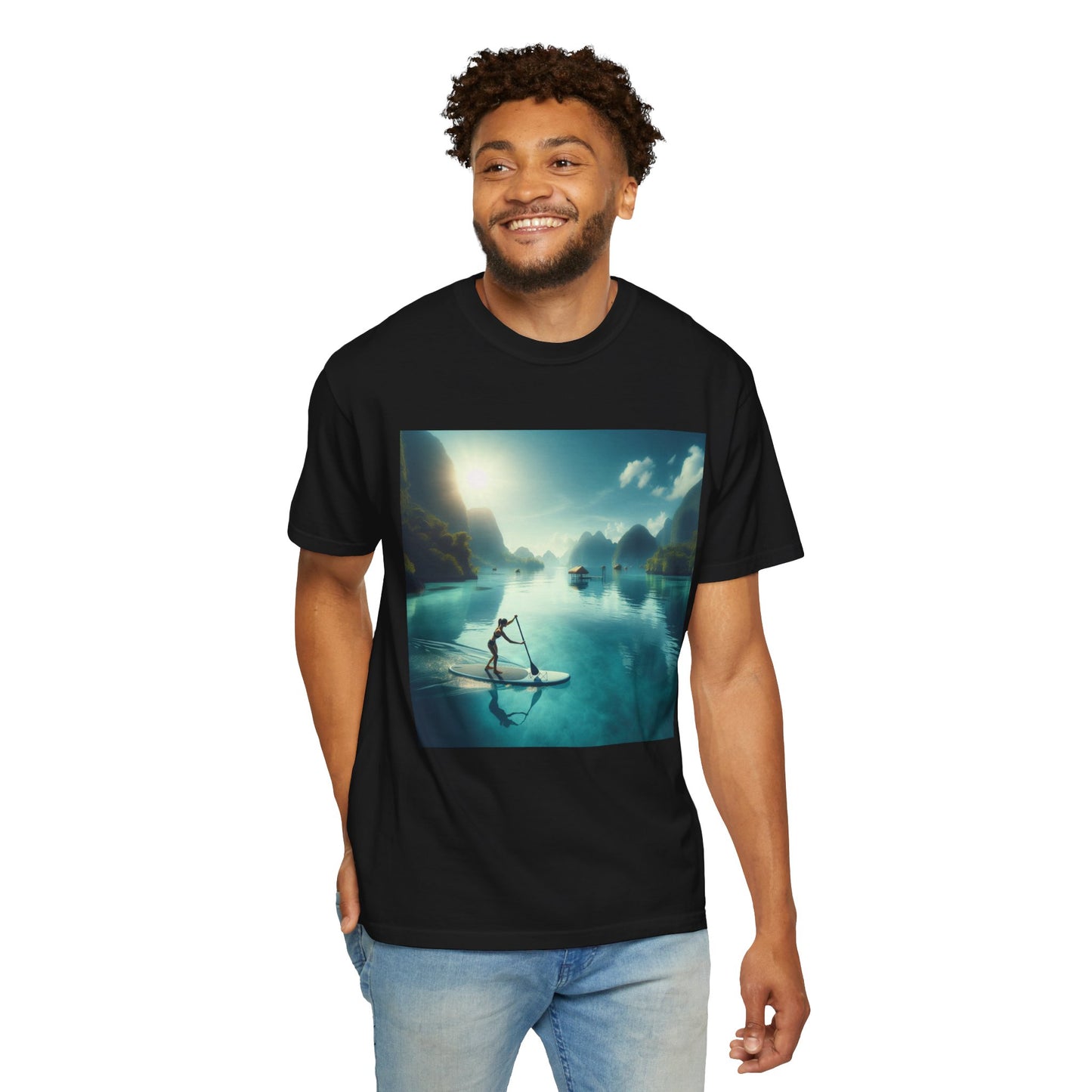 Paddle Boarding, Unisex Garment-Dyed T-shirt