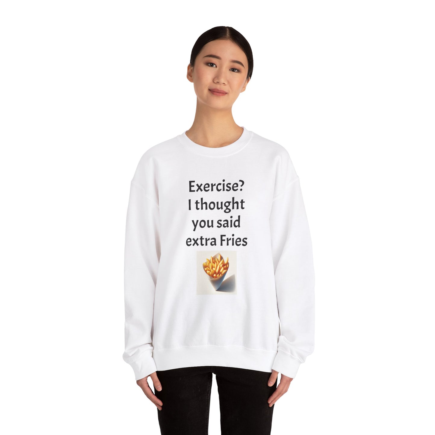 I thought you said extra Fries, Unisex Heavy Blend™ Crewneck Sweatshirt