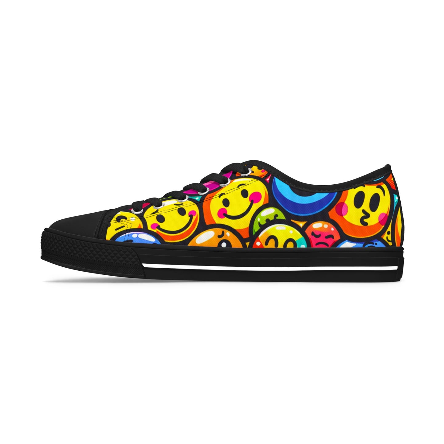 Colorful Smiley Face Low Top Sneakers for Women