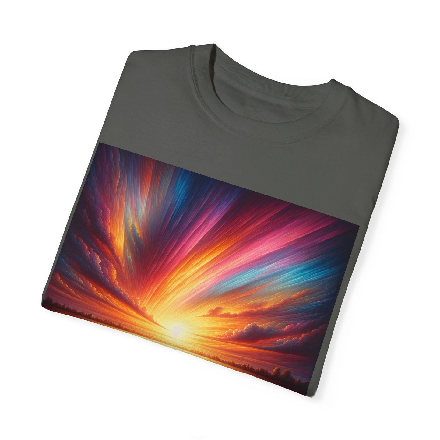 Sunset in the Field, Unisex Garment-Dyed T-shirt