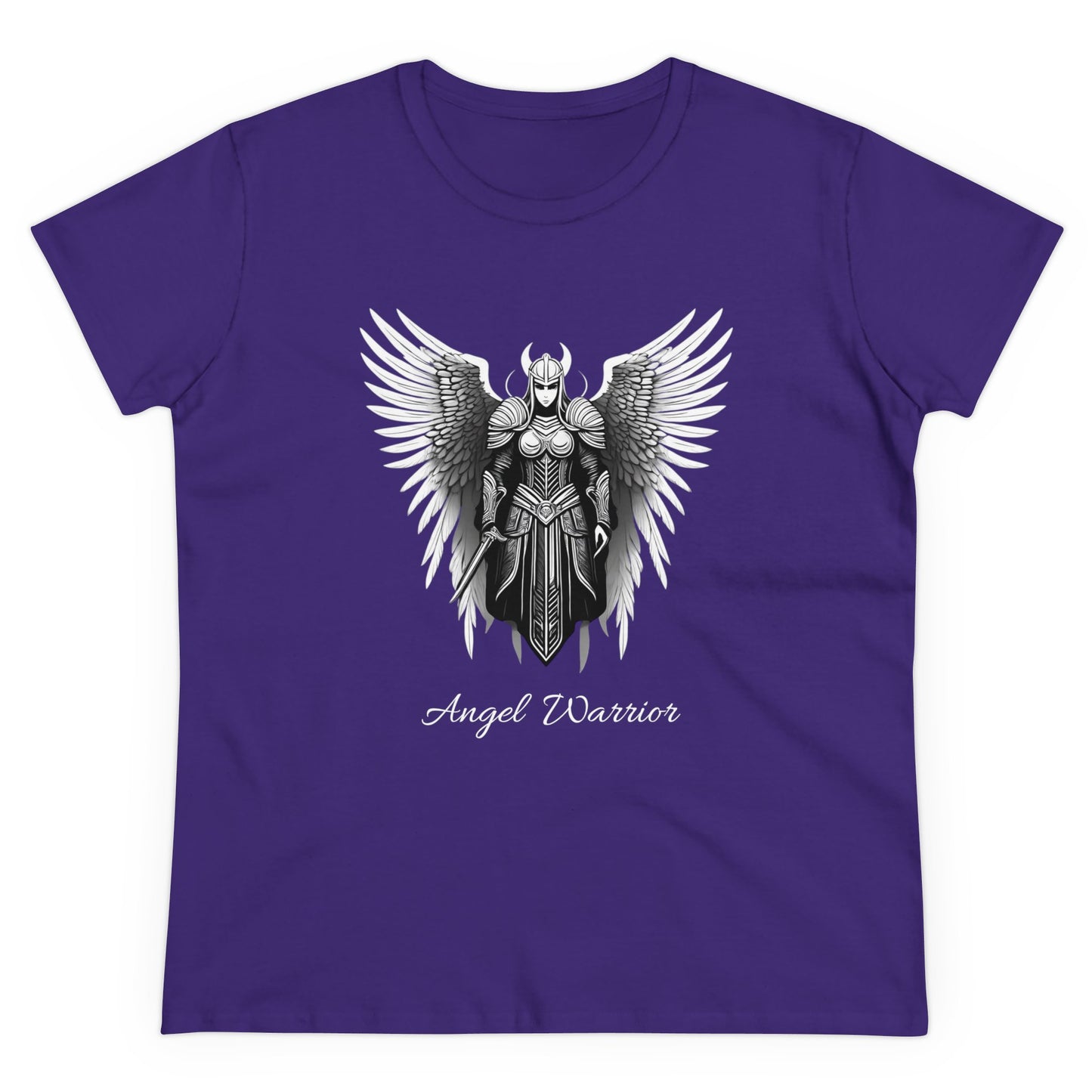 Women's Mid-weight Cotton Tee, Angel Warrior