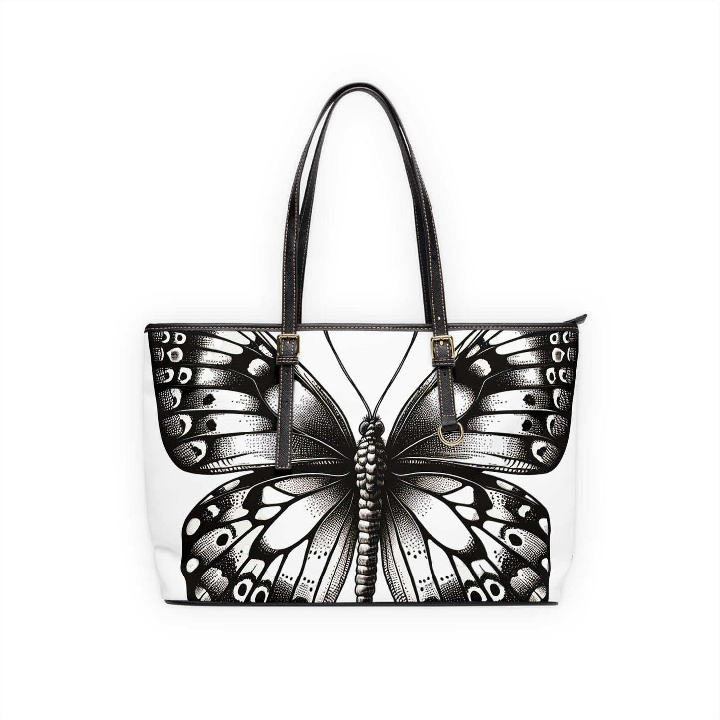 Elegant Butterfly Design PU Leather Shoulder Tote Bag