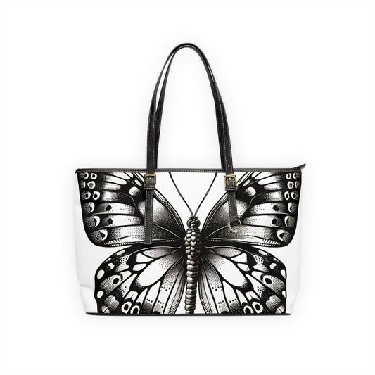 Elegant Butterfly Design PU Leather Shoulder Tote Bag