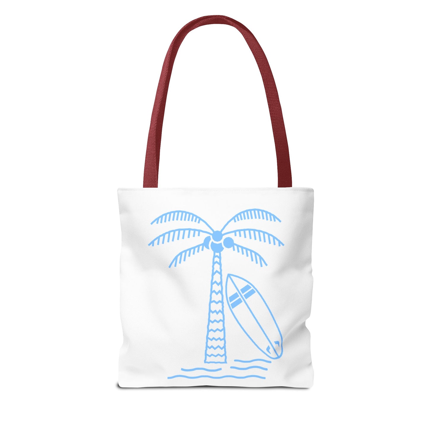 Palm Tree, Surf Board, Tote Bag